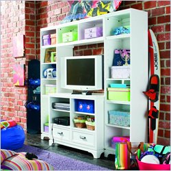 Lea Freetime Bookcase Entertainment Center in Aspen White