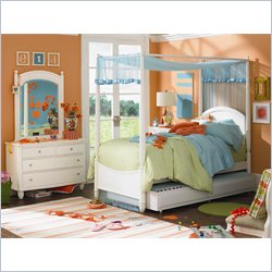 Lea Elation Tester Canopy Bed in Off-White