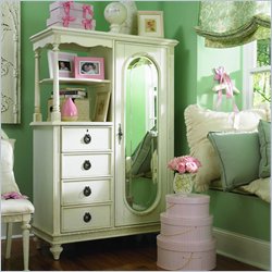 Lea Emma's Treasures Mirrored Door Chest Armoire in White