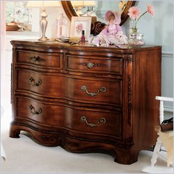 Lea Jessica McClintock Heirloom 4 Drawer Double Dresser in Dark Cherry