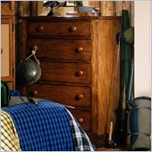 Lea Jackson Creek Kids 6 Drawer Chest in Distressed Medium Brown Oak Finish
