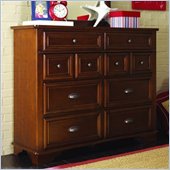 Lea Deer Run Bureau Double Dresser in Brown Cherry Finish
