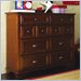 Lea Deer Run Bureau Double Dresser in Brown Cherry