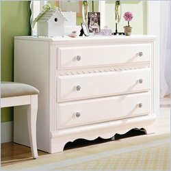 Lea Spring Garden Kids 3 Drawer Single Dresser in Clean White Finish