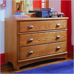 Lea Austin Kids 3 Drawer Single Dresser in Medium Brown Oak Finish