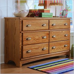 Lea Austin Double Dresser in Medium Oak Finish