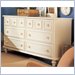 Lea Carolina Retreat Tall White 6 Drawer Wood Double Dresser