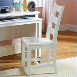 Lea Haley Wood Frame Desk Chair in White Finish