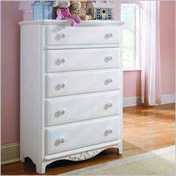 Lea Haley 5 Drawer Chest in White Finish