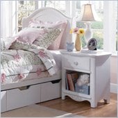 Lea Haley Wood Top Nightstand in White Finish