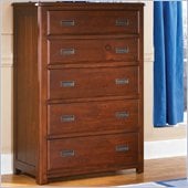 Lea Dillon 5 Drawer Chest in Distressed Brown Cherry Finish