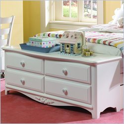 Lea Haley Kids 4 Drawer Footboard Double Dresser in White Finish