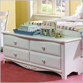 Lea Haley Kids 4 Drawer Footboard Double Dresser in White Finish