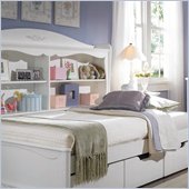 Lea Haley Wood Frame Bookcase Unit with Adjustable Shelves in White Finish