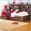 ADD TO YOUR SET: Lea Dillon Kids Platform Bed in Distressed Brown Cherry Finish