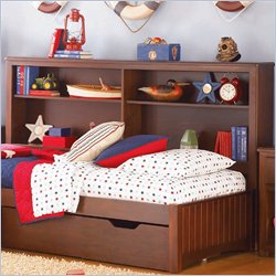 Lea Dillon Wood Frame Bookcase Unit in Distressed Brown Cherry Finish