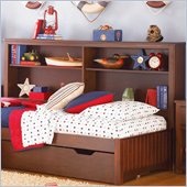Lea Dillon Wood Frame Bookcase Unit in Distressed Brown Cherry Finish