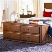 Lea Dillon Footboard Dresser in Distressed Brown Cherry Finish