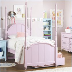 Lea Seaside Dreams Kids Wood Twin Poster Bed