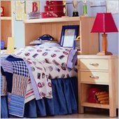 Lea Off Campus Wood Bookcase Headboard in Natural Maple Finish