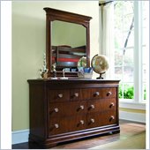 Lea Elite Classics 7 Drawer Double Dresser and Vertical Mirror Set
