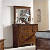 Lea Elite Crossover 10 Drawer Bureau Double Dresser and Mirror Set