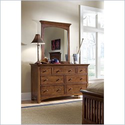Lea Elite Crossover 7 Drawer Double Dresser and Vertical Mirror Set