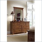 Lea Elite Crossover 7 Drawer Double Dresser and Vertical Mirror Set