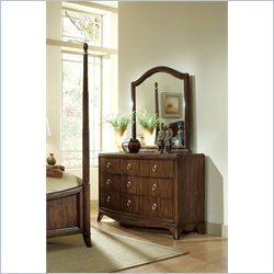 Lea Elite Rhapsody Wood Dresser and Landscape Mirror Set in Cherry