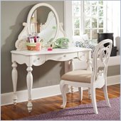 Lea Elite Vintage Boutique Vanity Desk-KD in Vintage White
