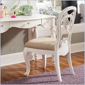 Lea Elite Vintage Boutique Vanity Desk Chair Fabric Seat-KD in Vintage White