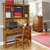 Lea Elite Logan County Desk with Hutch in Burnished Pine