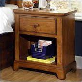 Lea Elite Logan County Nightstand in Burnished Pine
