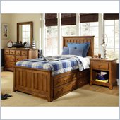 Lea Elite Logan County Panel Bed in Burnished Pine