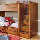 Lea Elite Logan County Bunk Bed Steps in Burnished Pine