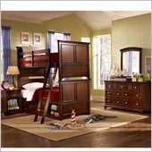 Lea Elite Covington Twin over Twin Bunk Bed w/ Storage in Cherry