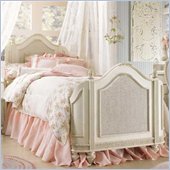 Lea Emma's Treasures Kids Mansion Panel Bed in Vintage White Finish