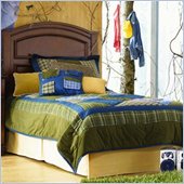 Lea Deer Run Kids Panel Headboard with Deluxe Heavy Duty Frame in Brown Cherry Finish