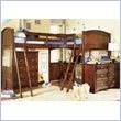 ADD TO YOUR SET: Lea Deer Run L-Shaped Wood Bi-Loft Bunk Bed In Brown Cherry Finish 