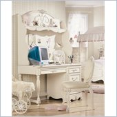 Lea Jessica McClintock Romance 3 Drawer Student Desk Set in Antique White Wood Finish