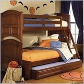 Lea Deer Run Twin Over Full Wood Bunk Bed in Brown Cherry Finish