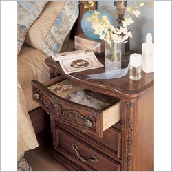 Lea Jessica McClintock Heirloom 3 Drawer Nightstand with Dark Cherry Wood Finish