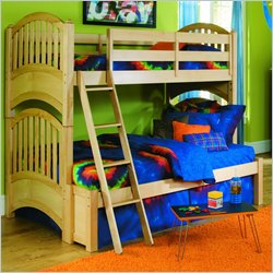 Lea My Style Twin Over Full Wood Bunk Bed With Storage Drawers