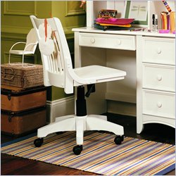 Lea Getaway Swivel Desk Chair in White