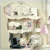Lea Jessica McClintock Romance 2 Shelf Computer Hutch with Cork Back and Antique White Wood Finish