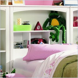 Lea Getaway Bookcase Headboard in White Finish Twin Furniture Bedroom Furniture Headboards Lea 55580 38430