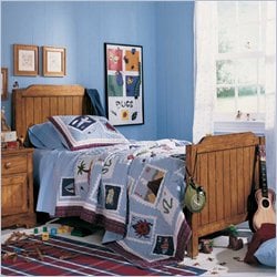 Lea Jackson Creek Kids Twin Panel Bed in Distressed Medium Brown Oak Finish