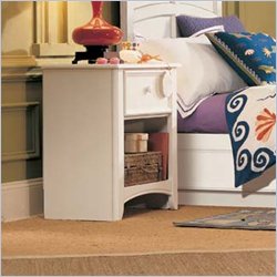 Lea Getaway 1 Drawer Nightstand in White Finish