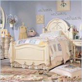 Lea Jessica McClintock Romance Kids Panel Bed in Antique White Finish