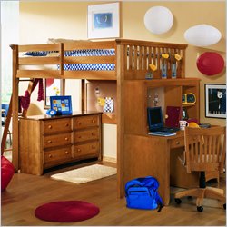 Lea My Place Wood Loft Bed Set with Desk and Hutch